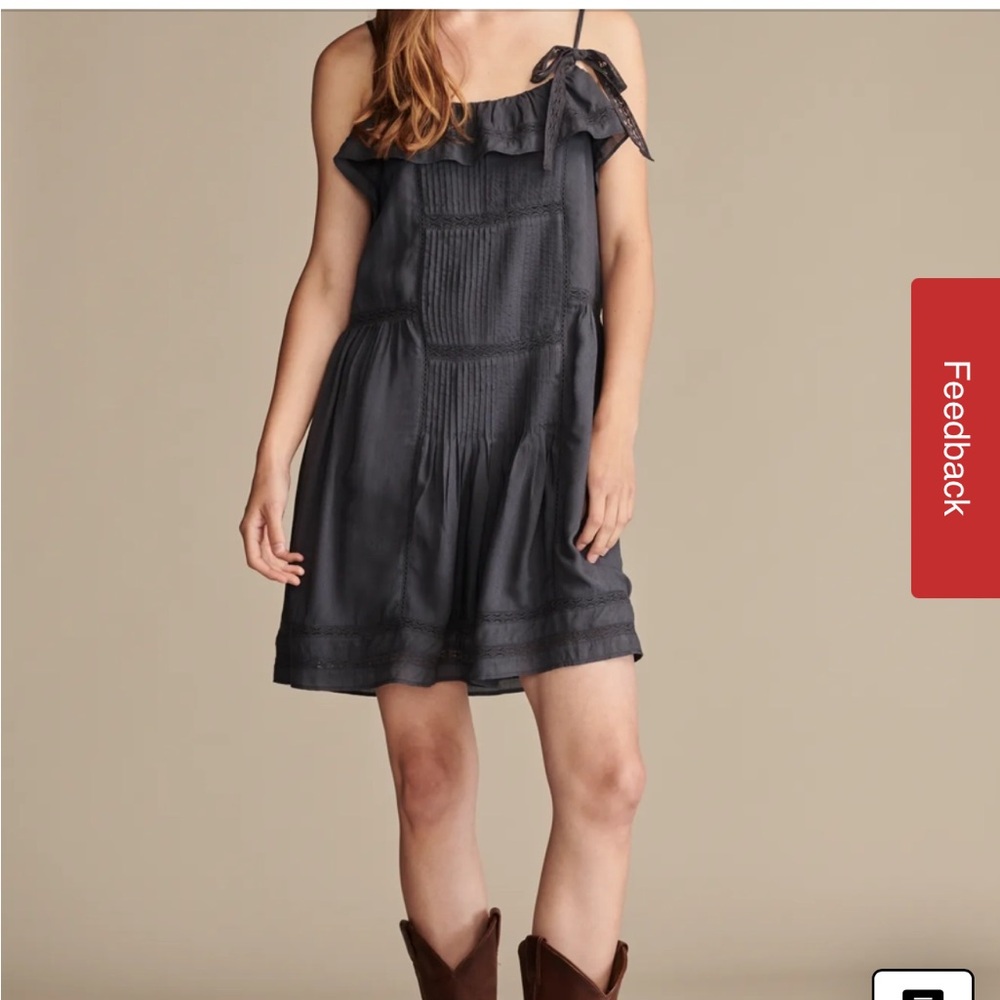 Lucky brand grey Ruffle Dress xl